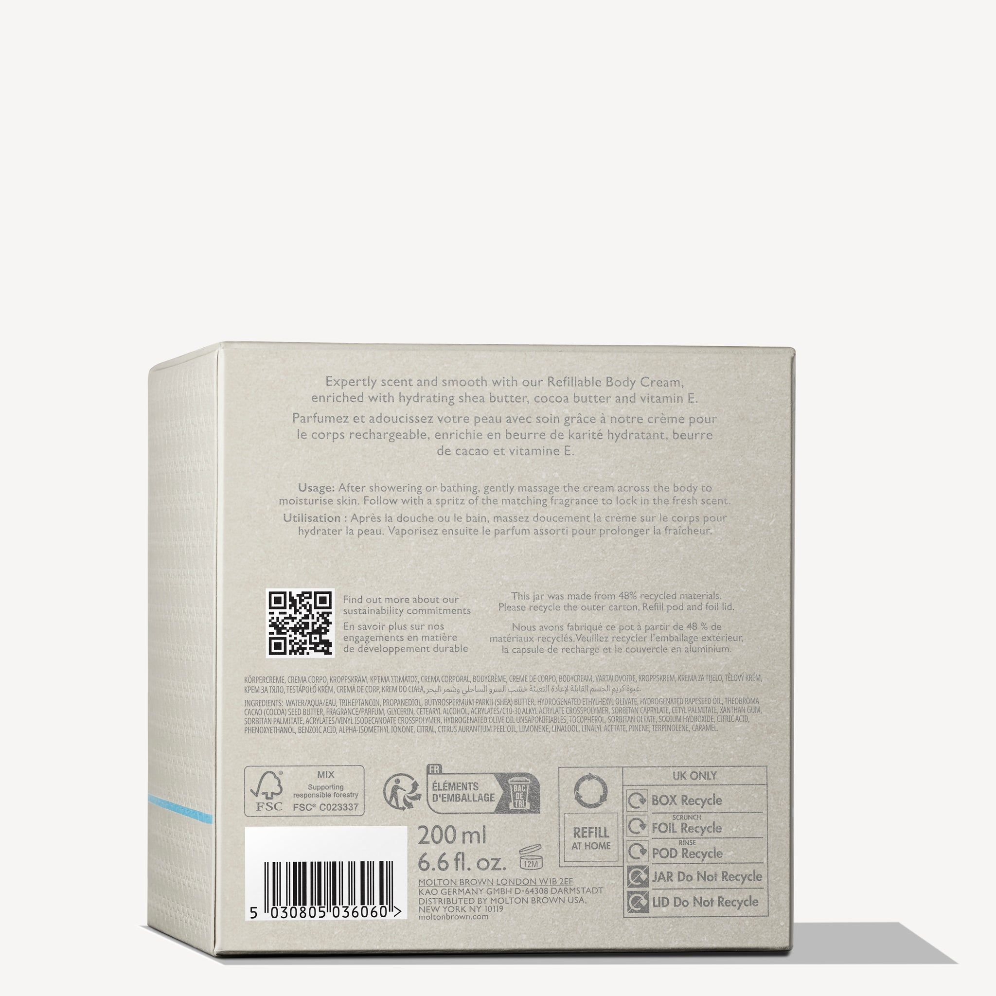 Coastal Cypress & Sea Fennel Krem do ciała z możliwością uzupełnienia 200 g